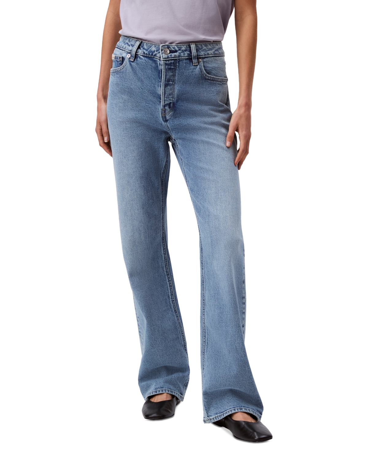 Shop Calvin Klein Jeans Est.1978 Women's 90s Straight-leg Stretch Jeans In Blue Stone