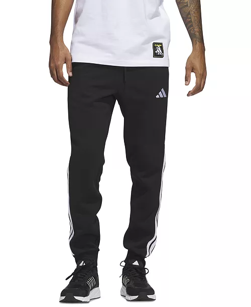 adidas Men's Essentials Three-Stripes Regular-Fit Fleece Joggers