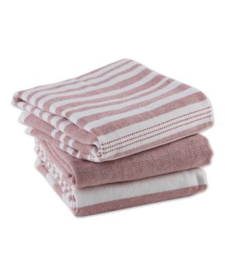 Asst French Terry Cotton Dishtowel 3 Pack Set, 18" x 28"