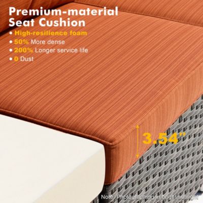 7-Piece Patio Furniture Outdoor Sofa Sets with New Wicker,Cushions and Coffee Table Suitable For patio, garden, backyard, yard and balcony,Navy Blue