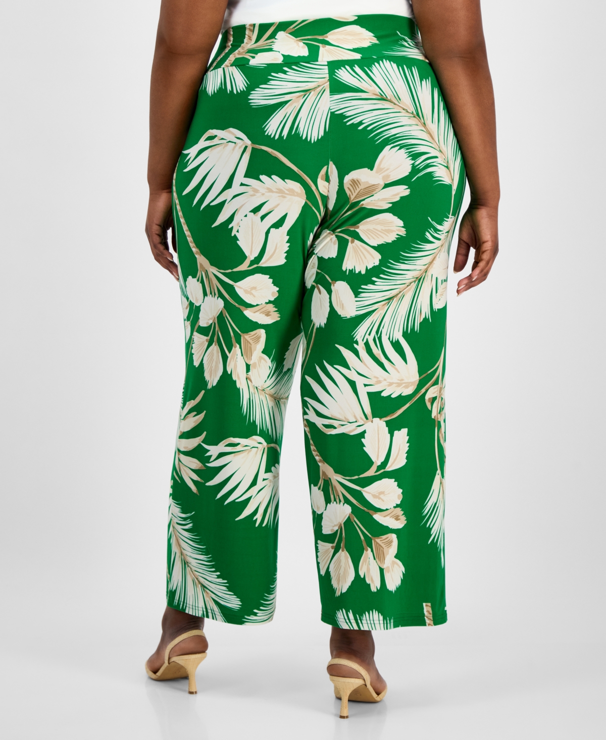 Anne Klein Plus Size Pull-on High-rise Palazzo Pants