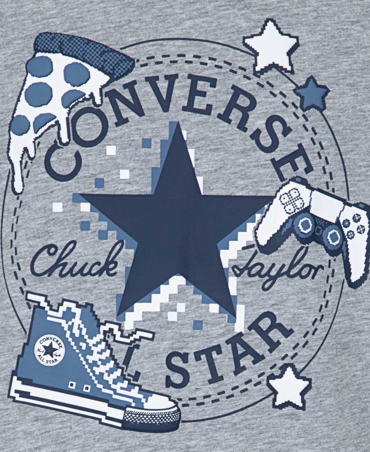 Converse Big Boys Gamer T-shirt In Dark Grey Heather