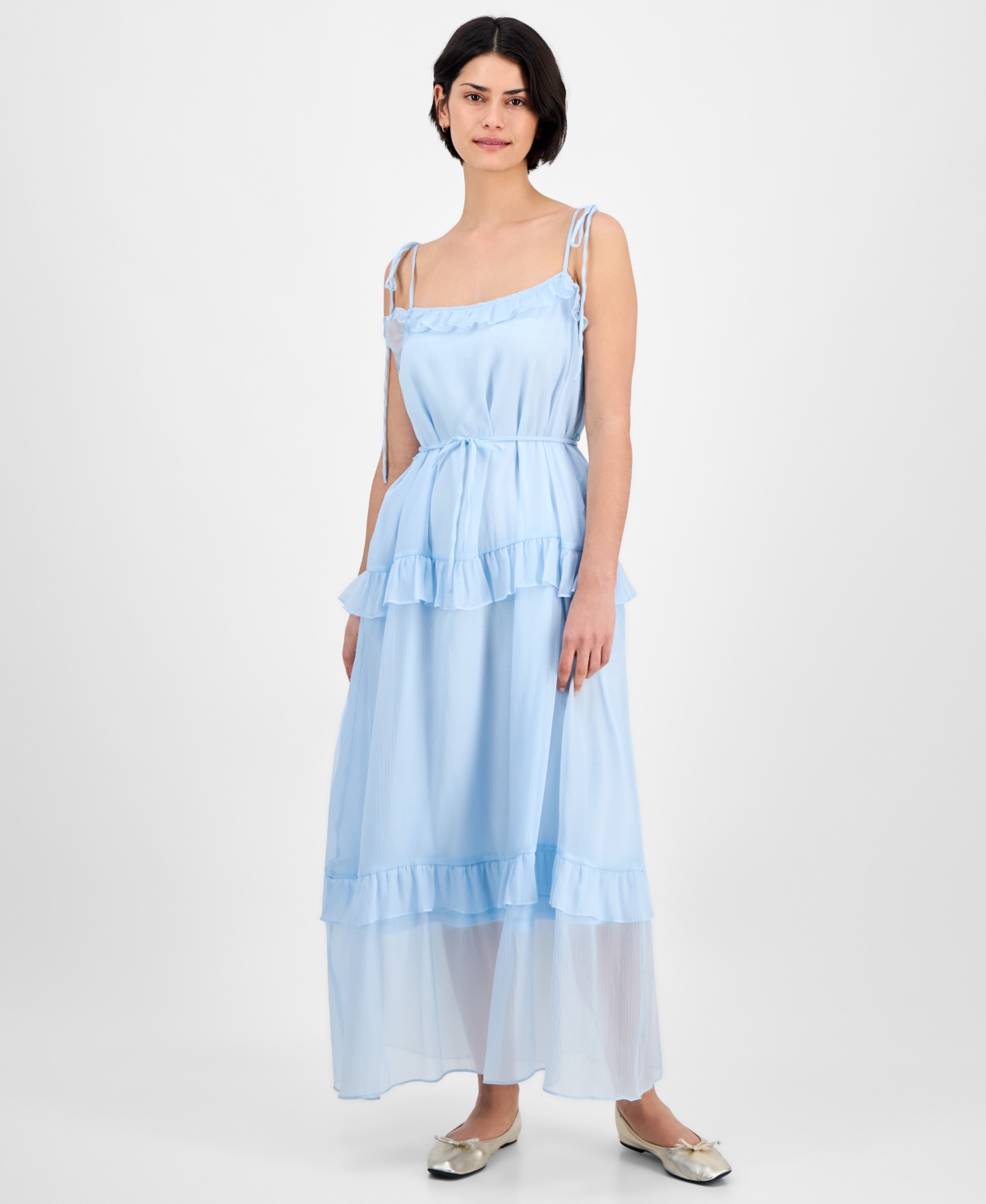 Julia Jordan Women's Tie-strap Maxi Dress In Light Blue