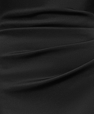 Women's Crisscross Halter Side-Ruffled Gown