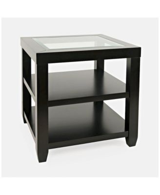 Urban Icon Contemporary Glass Inlay End Table with Storage