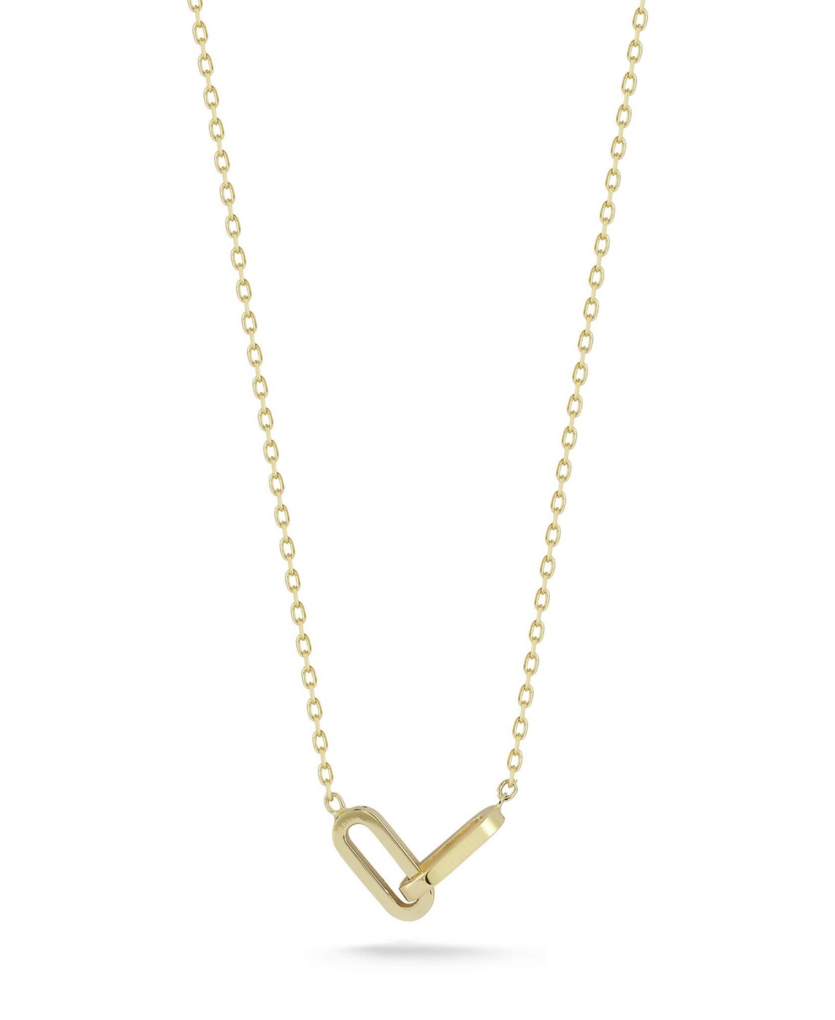 14K Gold Dainty Duo Link Necklace - 14k gold