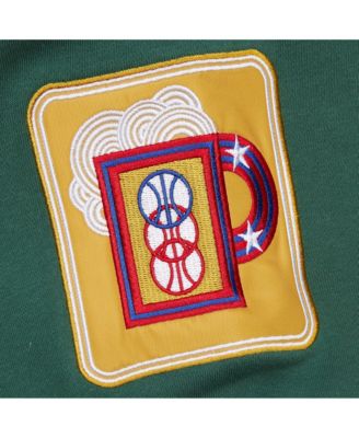 Men's Heather Gray Milwaukee Bucks Hardwood Classics All Over 4.0 Pullover Sweatshirt