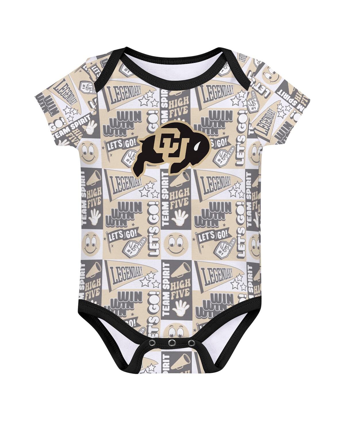Outerstuff Newborn Black Colorado Buffaloes Sunday Comics 3-pack Bodysuit Set In Black