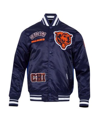 Men's Navy Chicago Bears Sublimated Satin Full-Snap Jacket