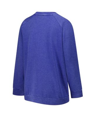 Women's Royal Seattle Seahawks Acid Wash Raglan Pullover Sweatshirt