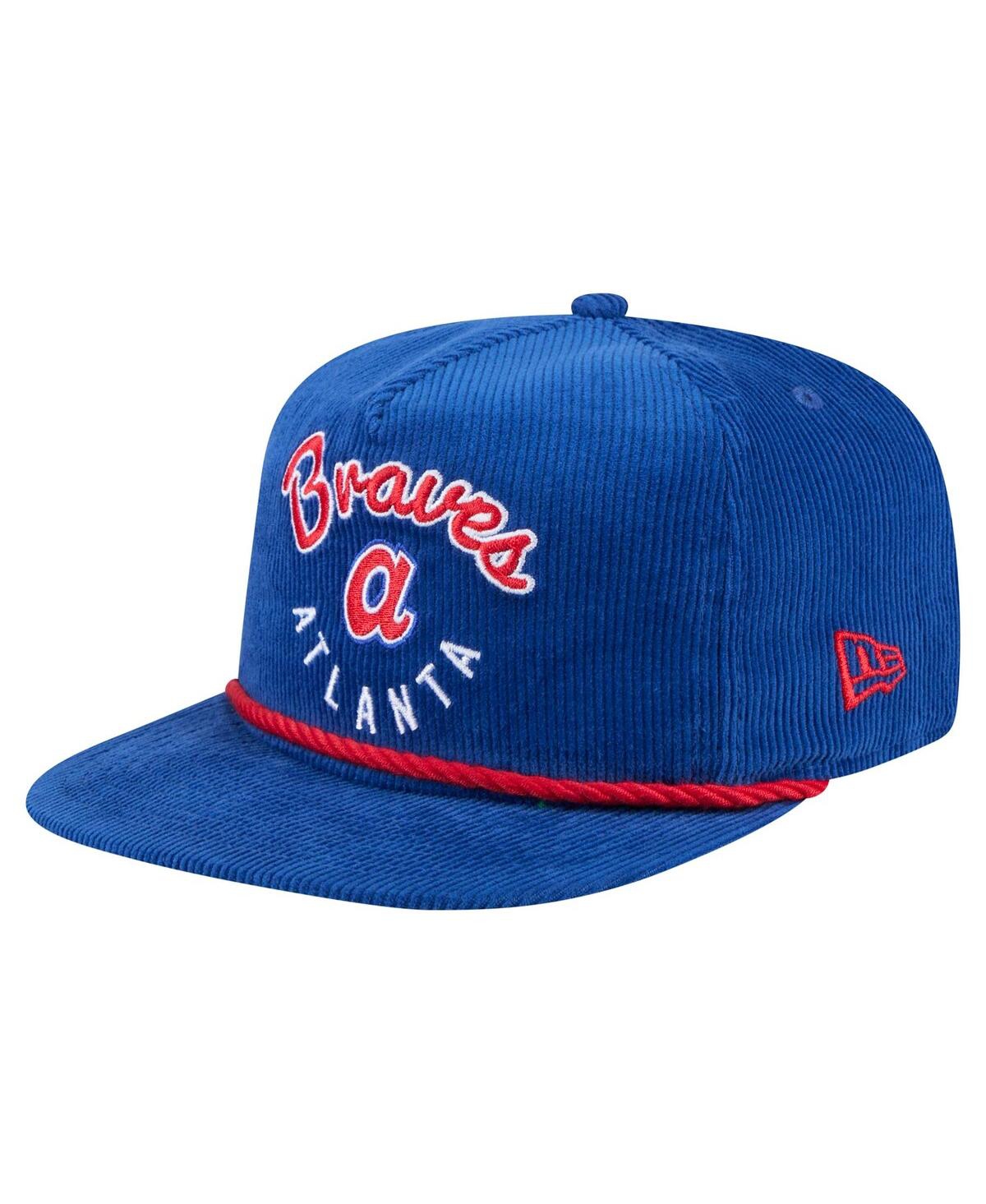 New Era Men's Royal Atlanta Braves Full Circle Corduroy Golfer Adjustable Hat In Royal
