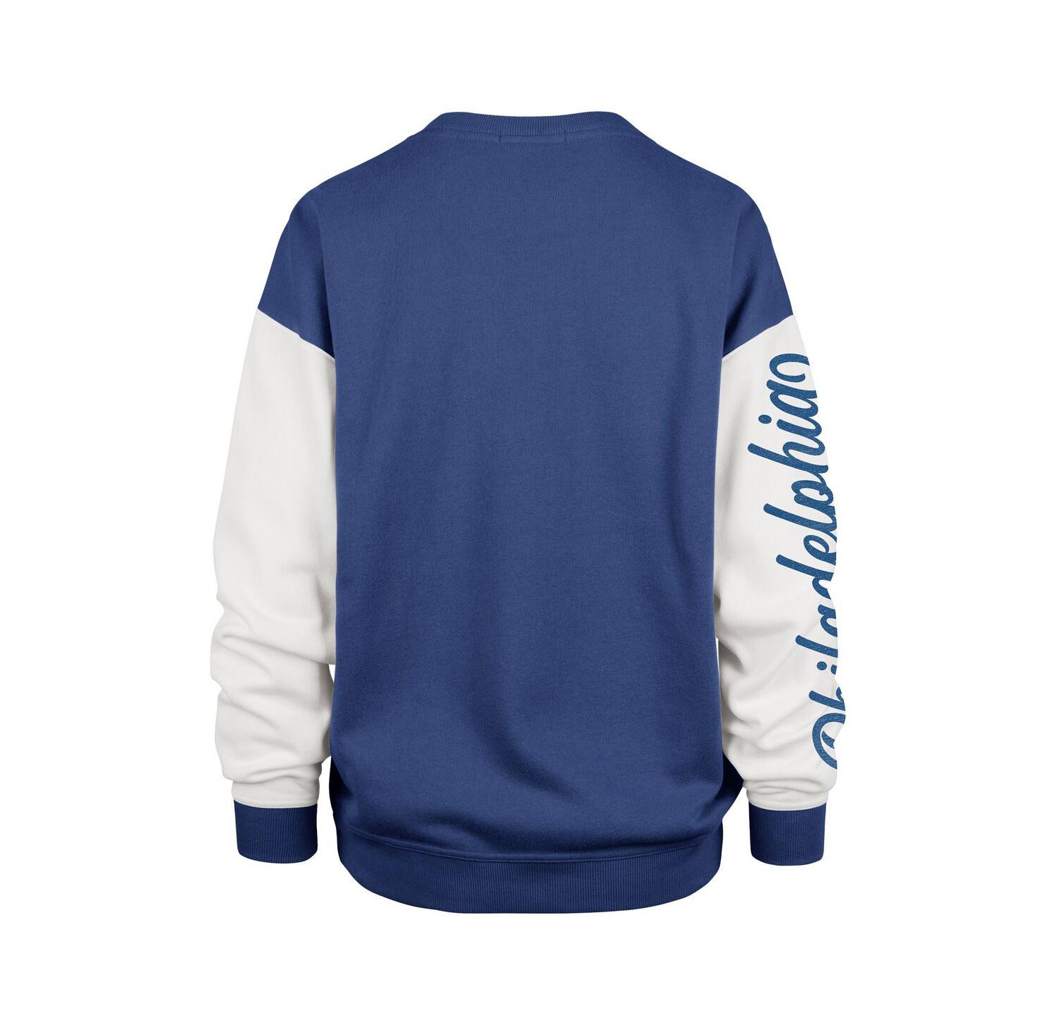 Women's Royal Philadelphia 76ers Plus Size Oversized Rise Andie Pullover Sweatshirt