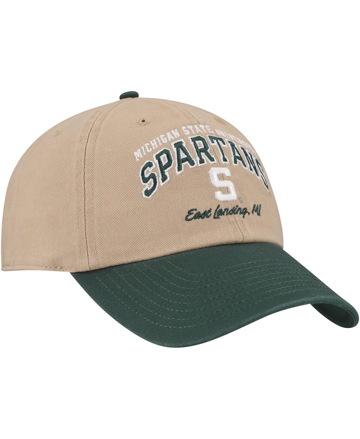 47 Brand Men's Khaki Michigan State Spartans Local Clean Up Adjustable Hat In Khaki