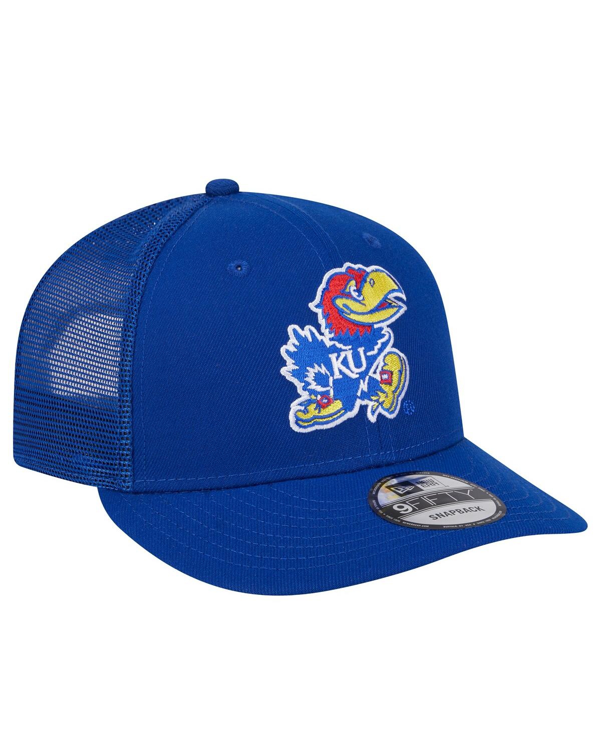 NEW ERA MEN'S ROYAL KANSAS JAYHAWKS TRUCKER 9FIFTY SNAPBACK HAT 