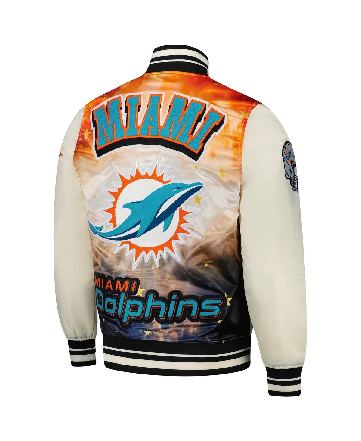 Pro Standard Men's Cream Miami Dolphins Sublimated Satin Full-snap Jacket In Cream