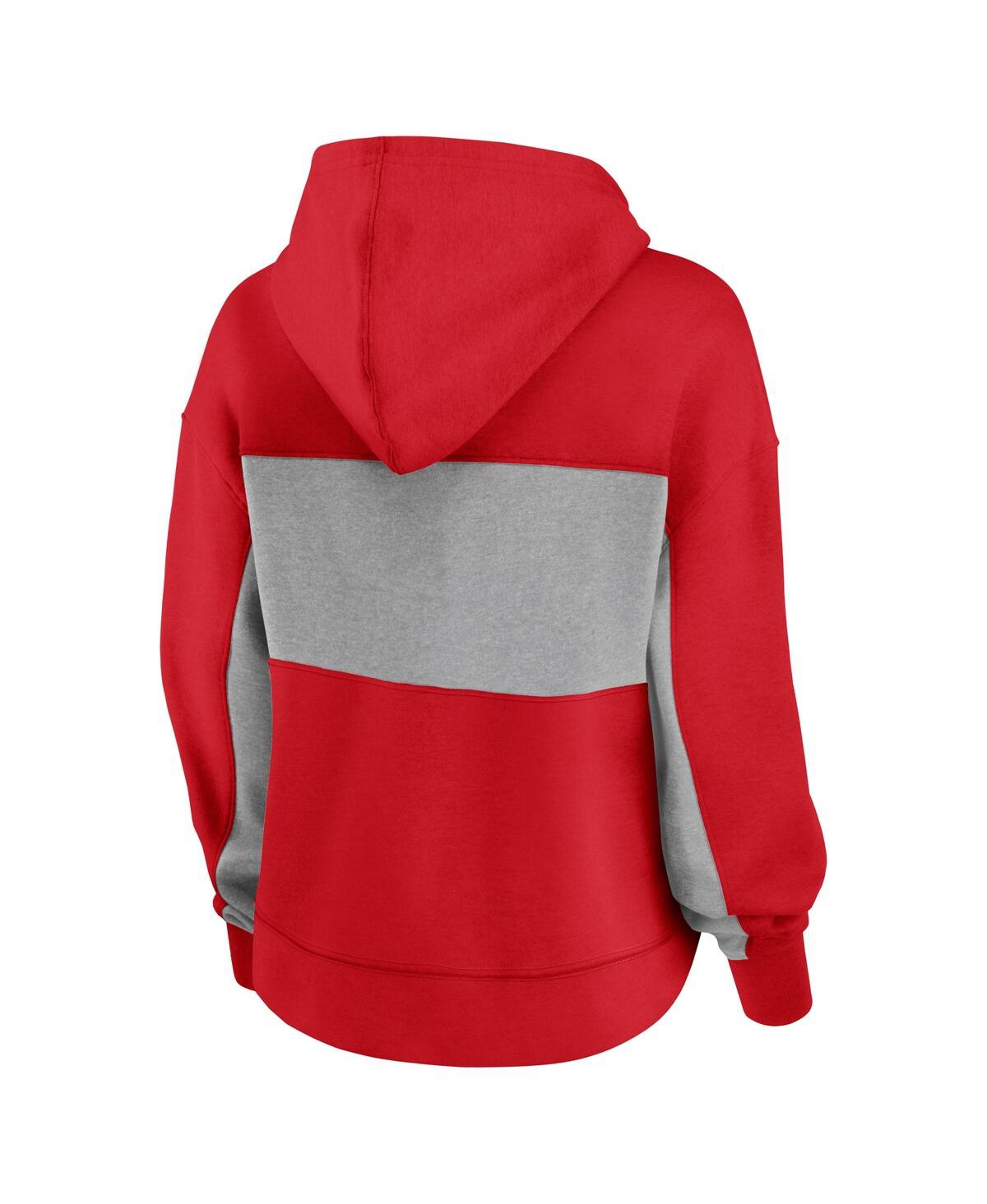 Fanatics Women's Red Wisconsin Badgers Filled Stat Sheet Pullover Hoodie In Red