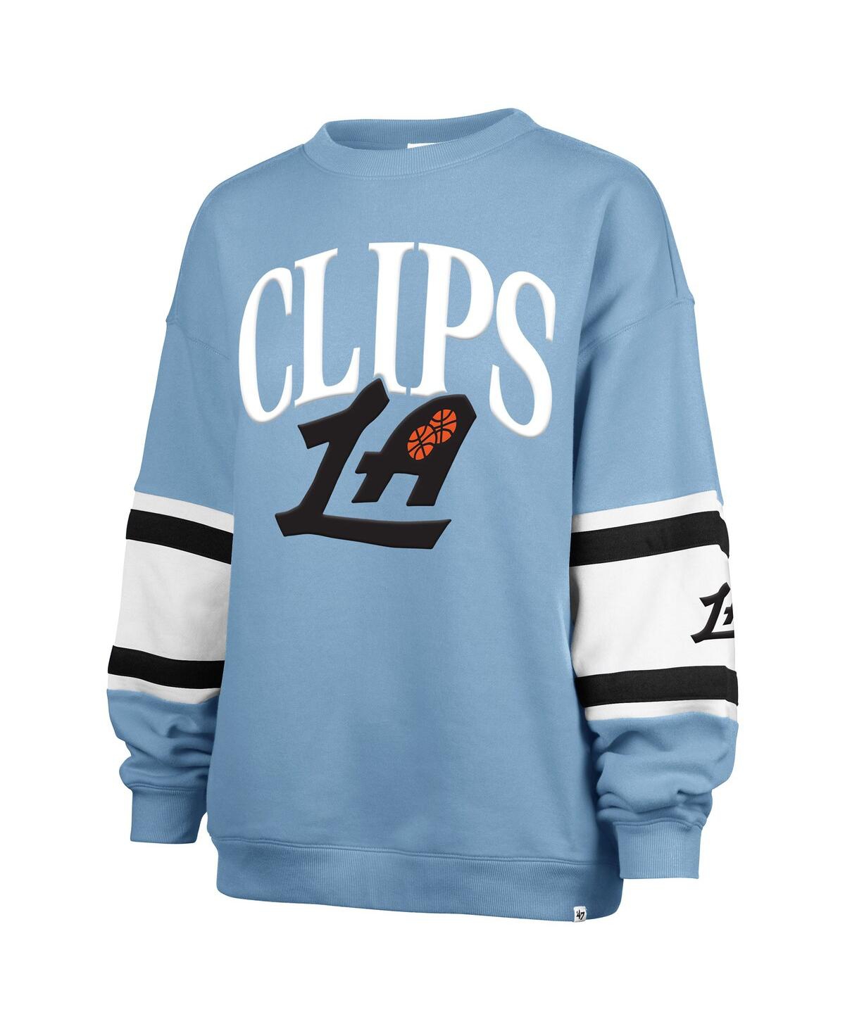 47 Brand Women's Light Blue La Clippers 2024/25 City Edition Steadfast Paneled Pullover Sweatshirt In Light Blue