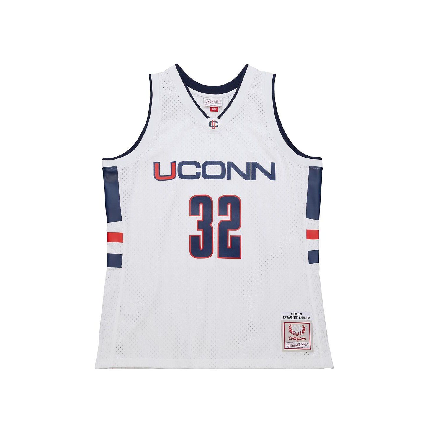 Мужской топ Mitchell & Ness White Richard Hamilton UConn Huskies 1998/99 Jersey — фото 5