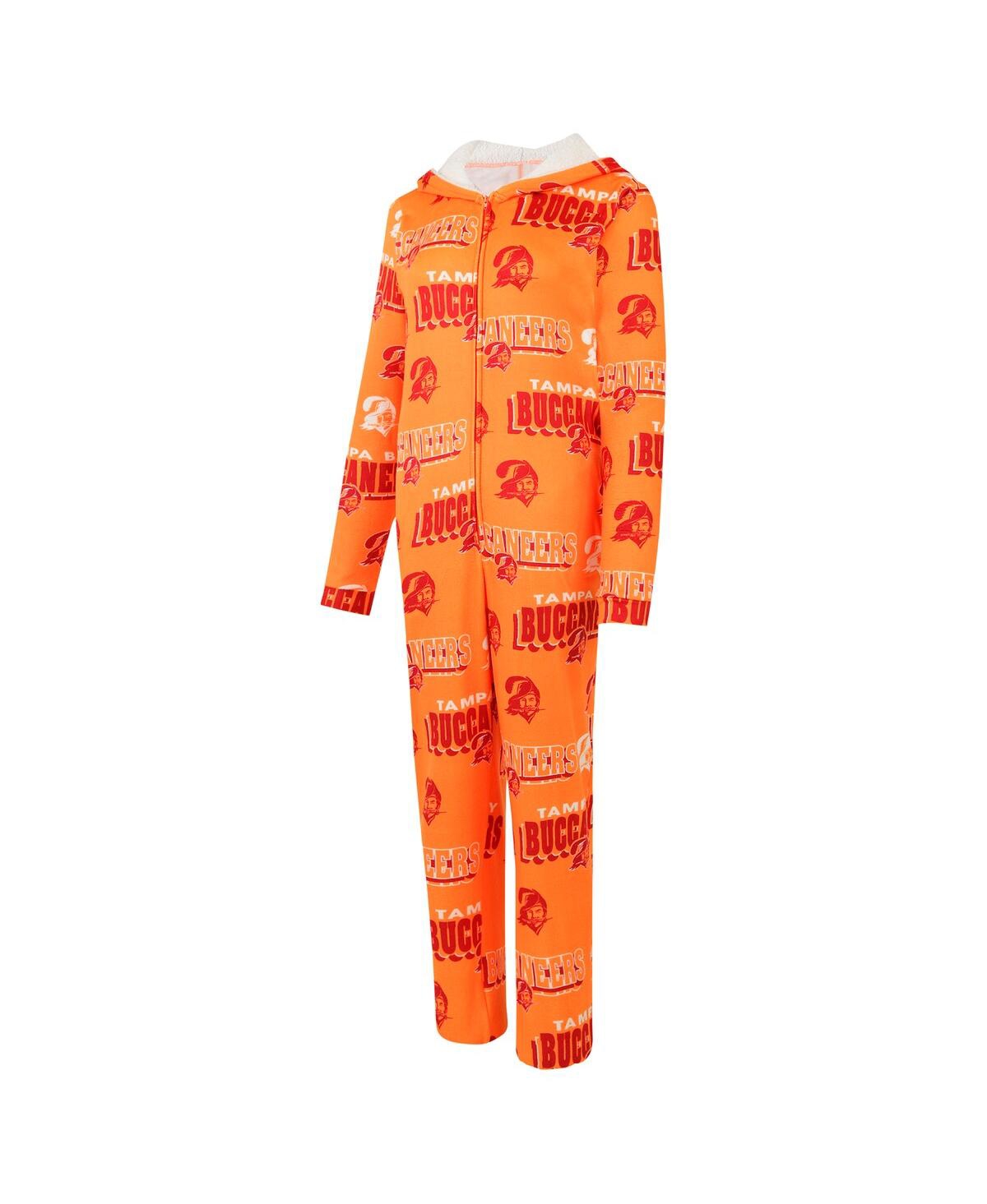 Shop Concepts Sport Women's Orange Tampa Bay Buccaneers Throwback Roadway Allover Print Microfleece Full-zip Union Suit