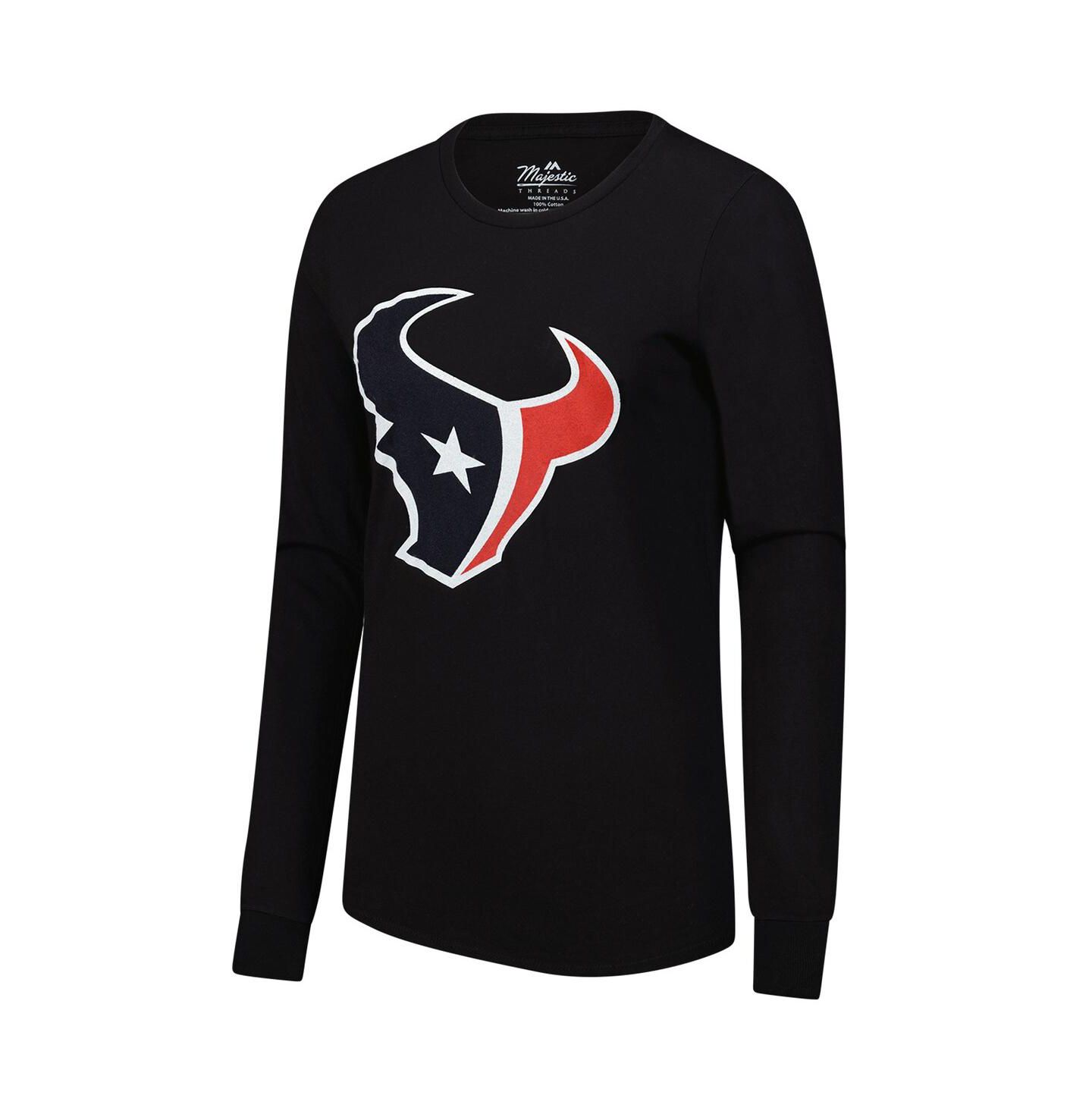 Женская футболка Majestic C.J. Stroud Navy Houston Texans Player Name & Number Long Sleeve — фото 3
