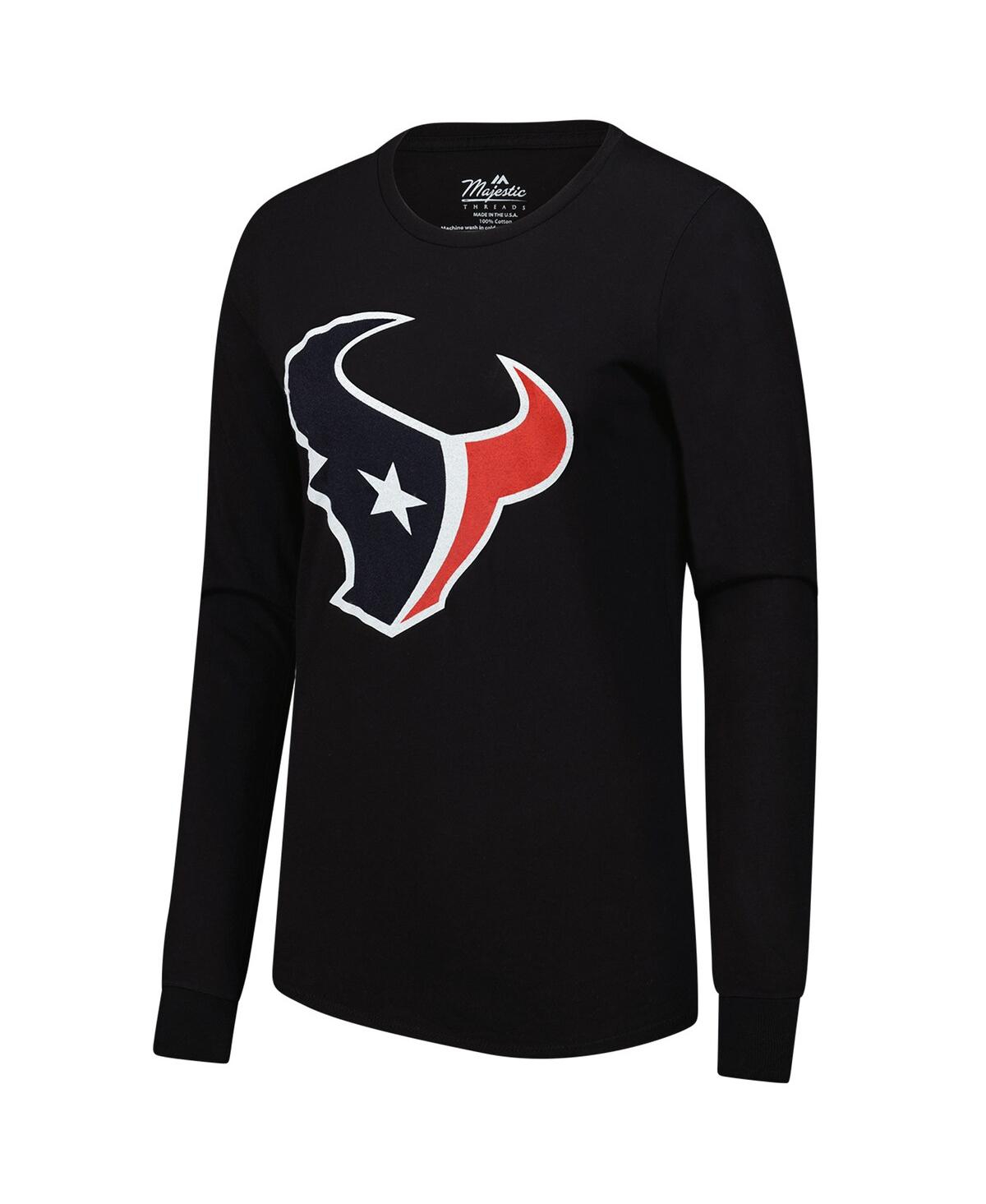 MAJESTIC WOMEN'S C.J. STROUD NAVY HOUSTON TEXANS PLAYER NAME NUMBER LONG SLEEVE T-SHIRT 