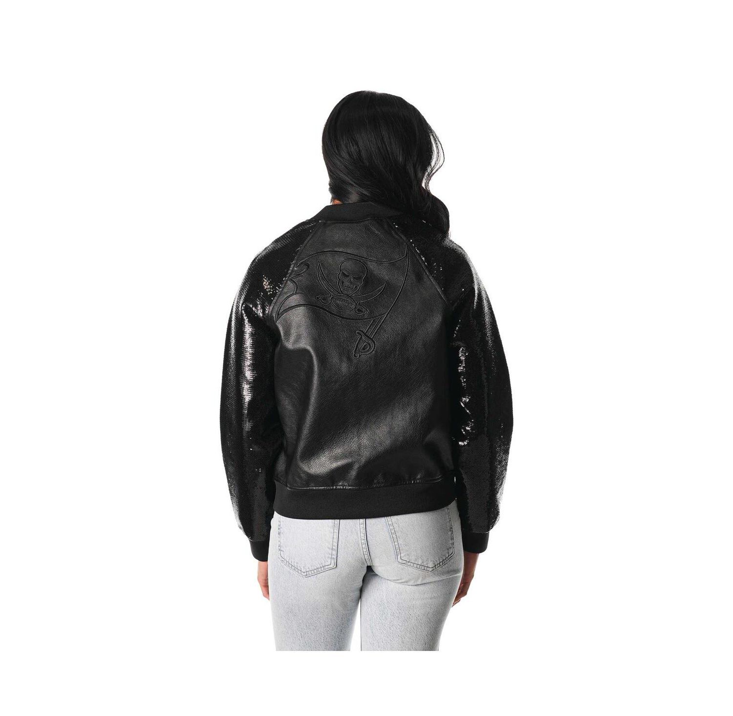 Women's Black Tampa Bay Buccaneers Sequin Full-Zip Jacket