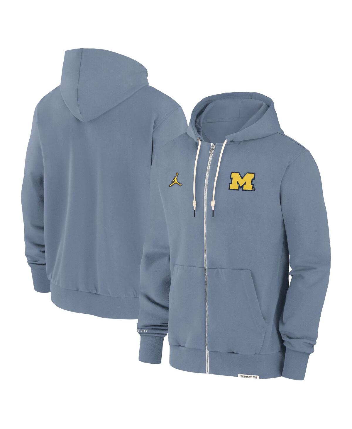 Men's Blue Michigan Wolverines 2024 Sideline Player Performance Full-Zip Hoodie Sweatshirt - Blue