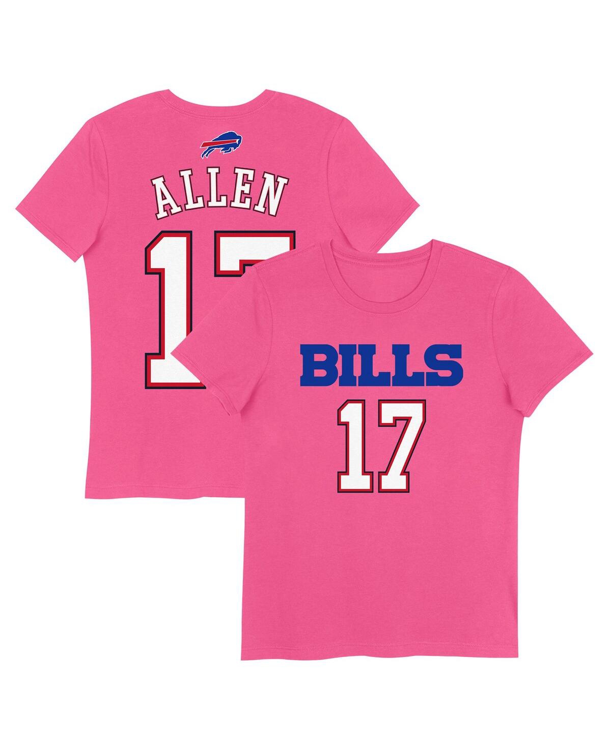Nike Big Girls Josh Allen Pink Buffalo Bills Player Name Number T-shirt In Pink