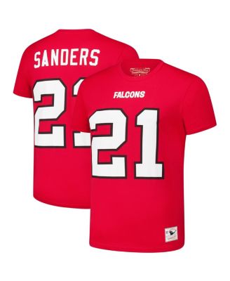 Mitchell & Ness - Men's Deion Sanders Red Atlanta Falcons Retired Player Throwback Name Number T-Shirt