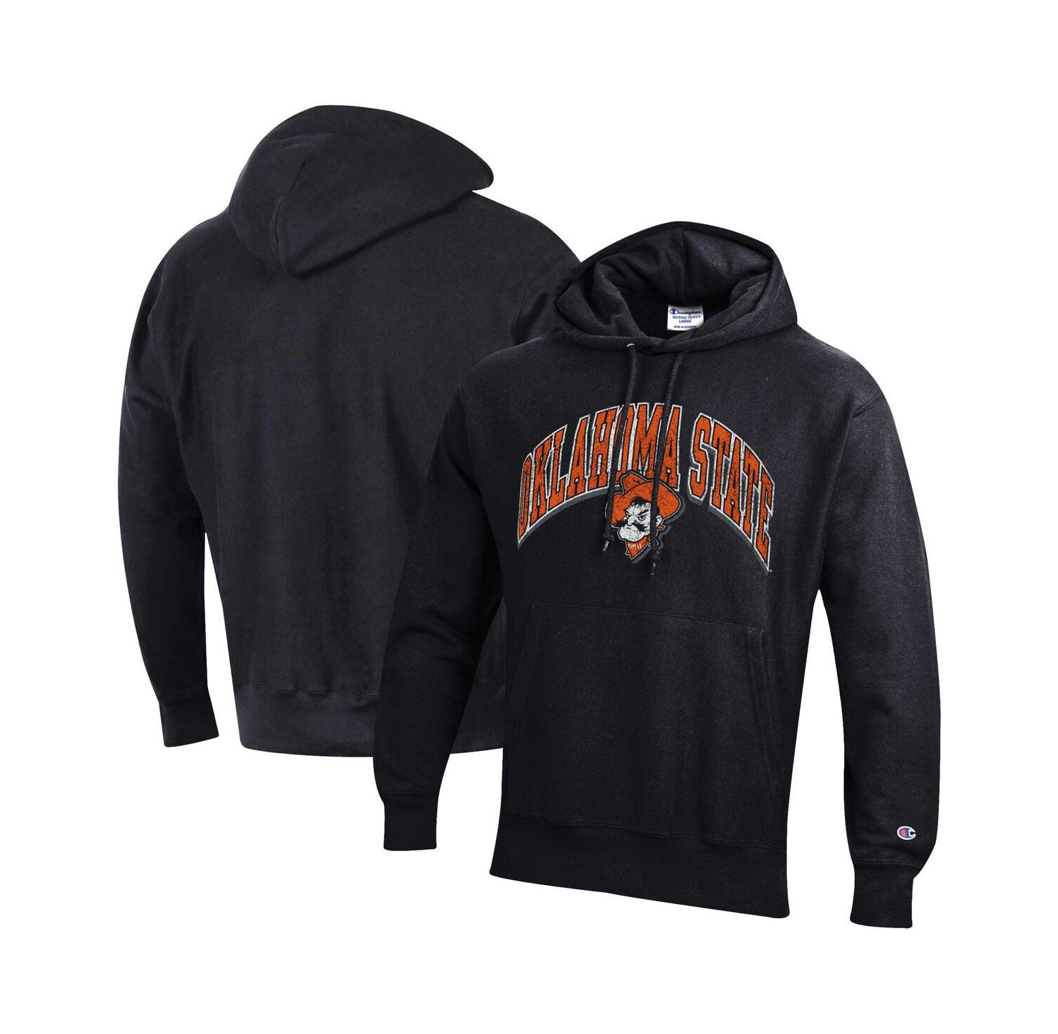 Men's Black Oklahoma State Cowboys Vault Late Night Reverse Weave Pullover Hoodie