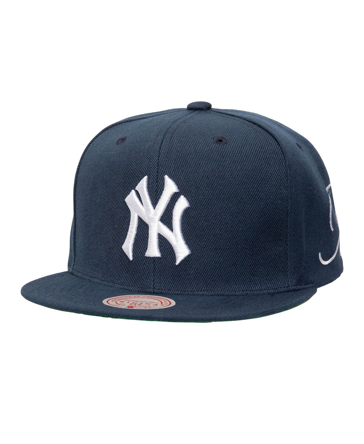 Mitchell & Ness Men's Navy New York Yankees Just Don X Mlb Lux Script Snapback Hat In Navy