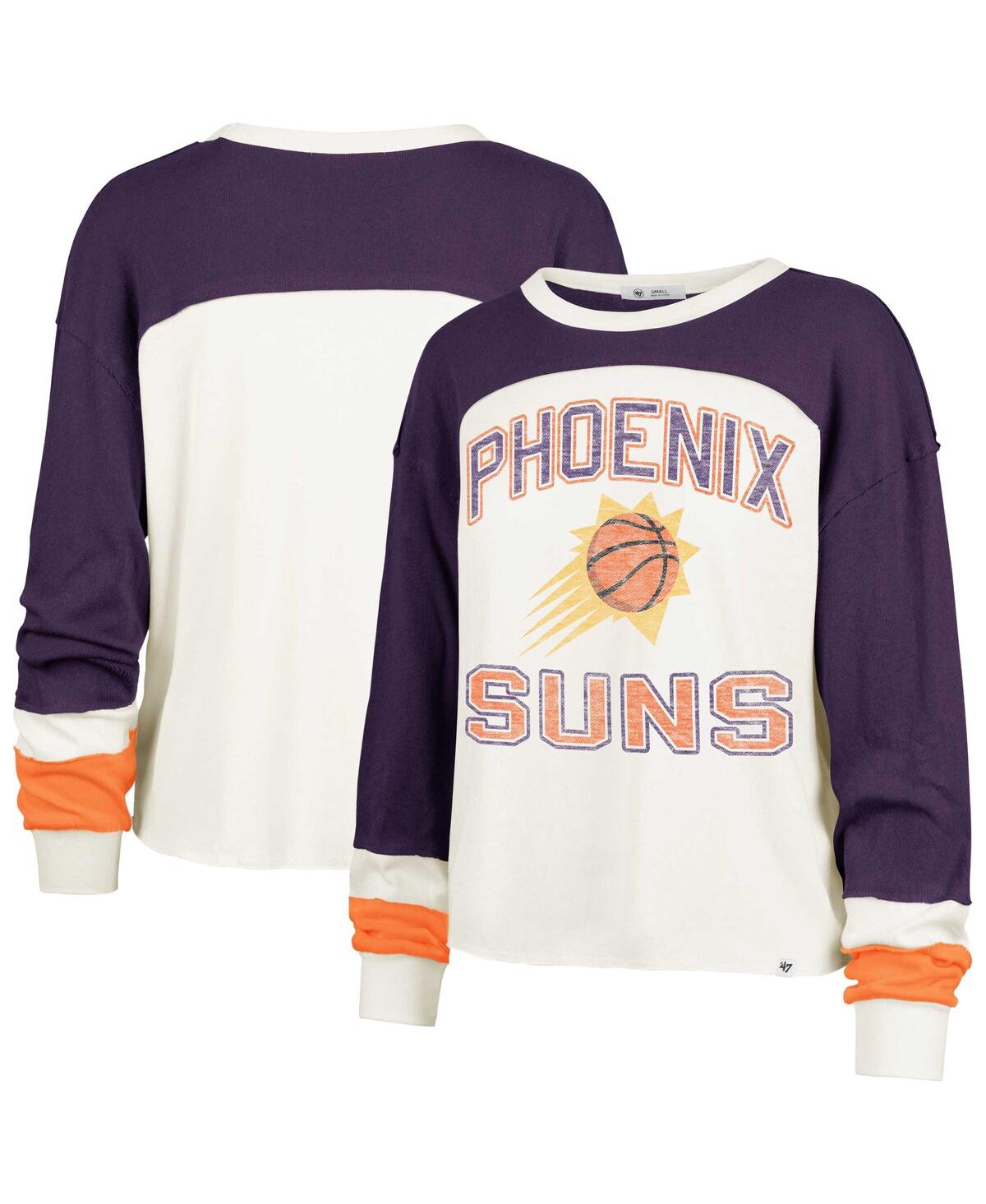 47 BRAND WOMEN'S CREAM PHOENIX SUNS CURVE RAGLAN LONG SLEEVE T-SHIRT 