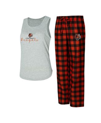 Concepts Sport - Women's  Gray/Orange Cincinnati Bengals Petition Tank Top and Pants Sleep Set