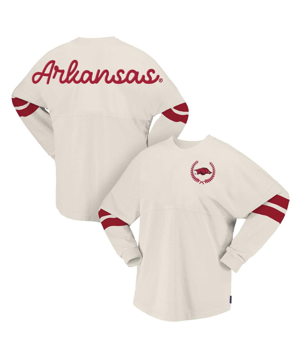 Women's Cream Arkansas Razorbacks Oversized T-Shirt - Cream