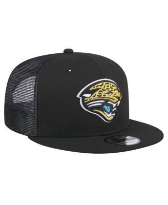 Men's Black Jacksonville Jaguars Throwback Logo Shade Trucker 9FIFTY Snapback Hat