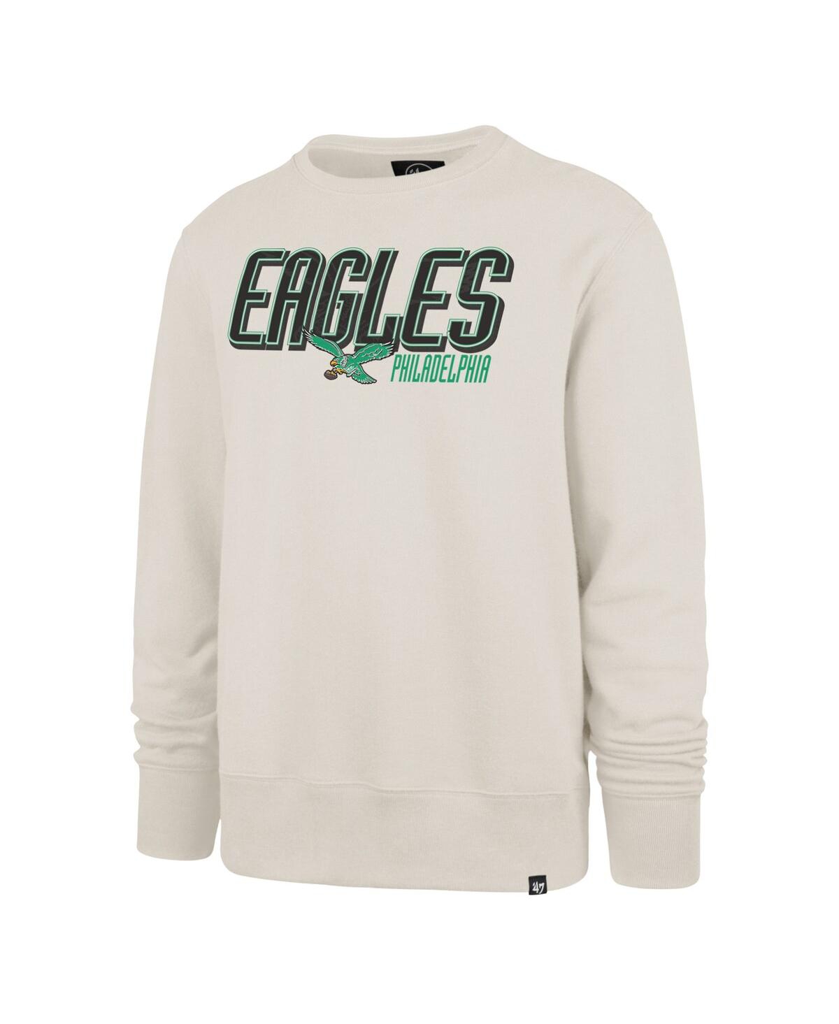 47 Brand Men's Cream Philadelphia Eagles Locked In Headline Pullover Sweatshirt In Cream