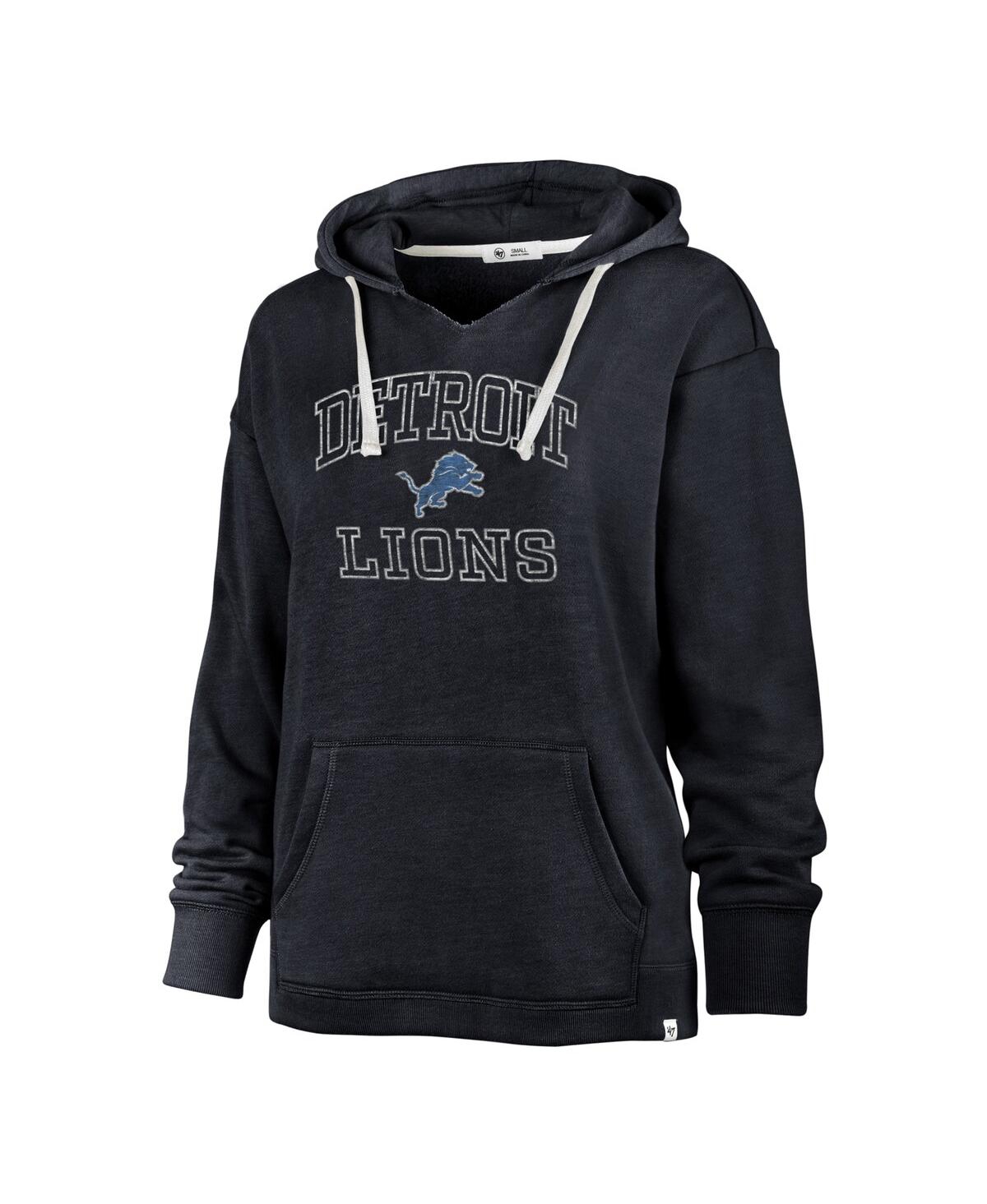 47 Brand Women's Navy Detroit Lions Plus Size Clarity Kennedy Pullover Hoodie In Navy