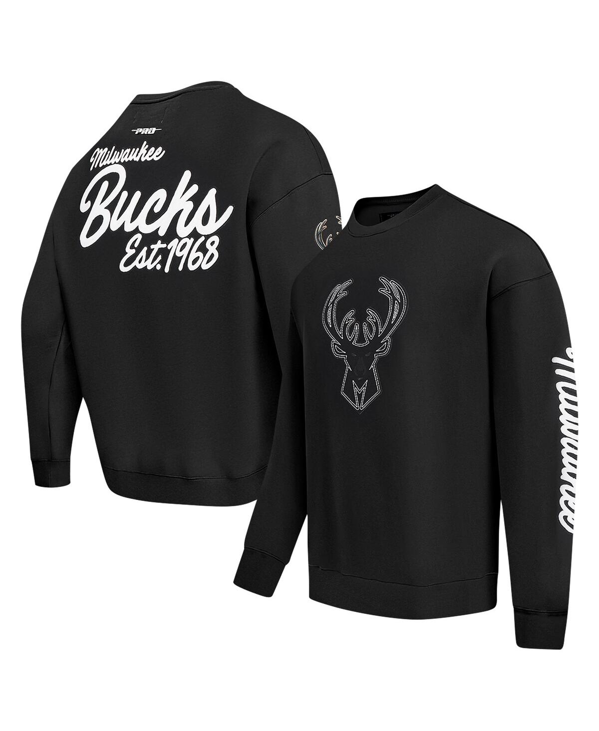 Shop Pro Standard Men's Black Milwaukee Bucks Paint The City Drop Shoulder Sweatshirt