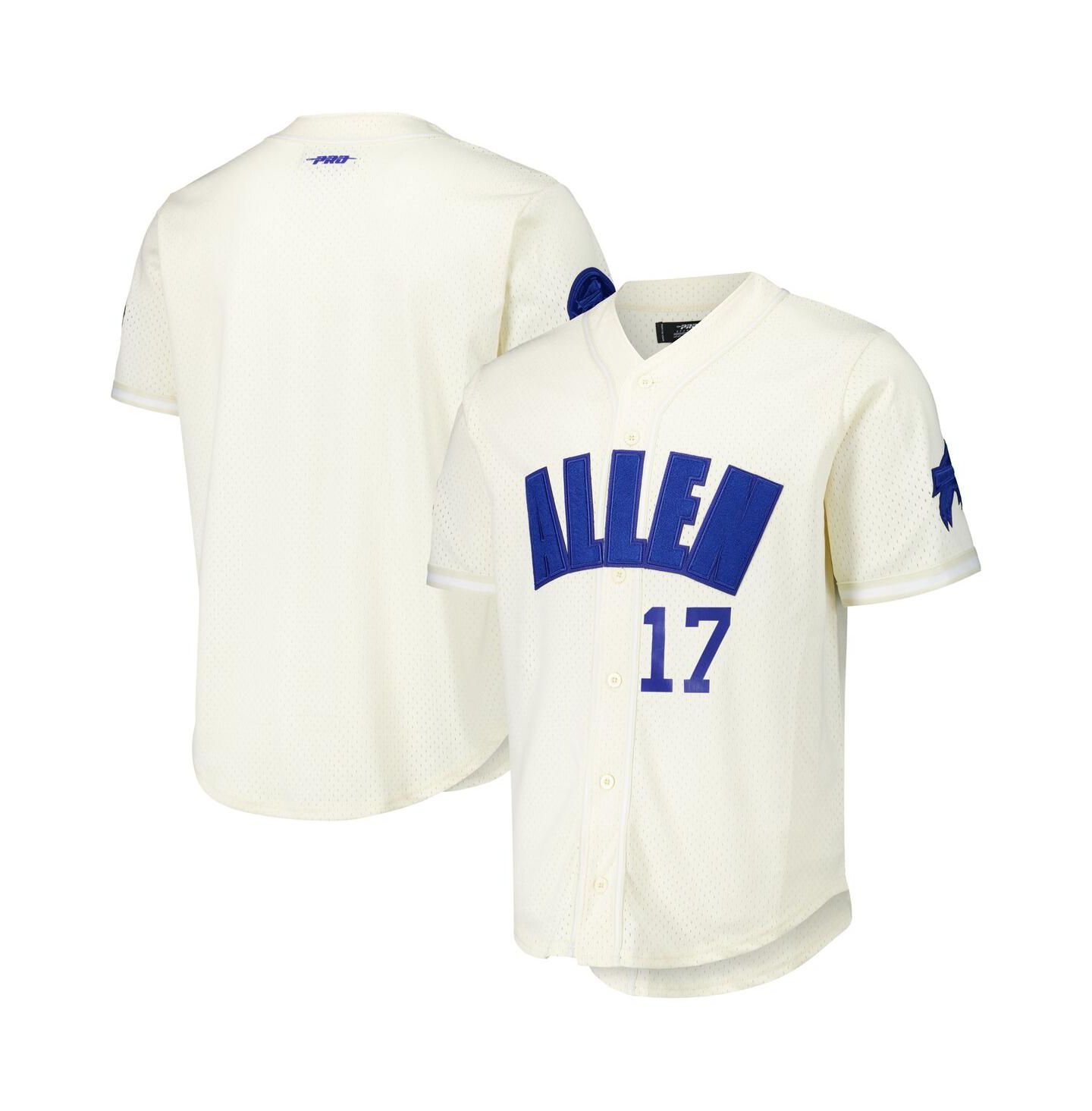 Мужской топ Pro Standard Cream Josh Allen Buffalo Bills Name & Number Triple Tonal Button-Up Baseball Jersey — фото 1
