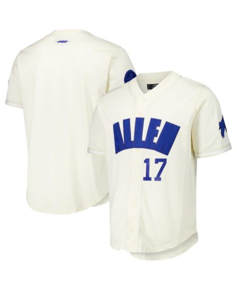 Мужской топ Pro Standard Cream Josh Allen Buffalo Bills Name & Number Triple Tonal Button-Up Baseball Jersey