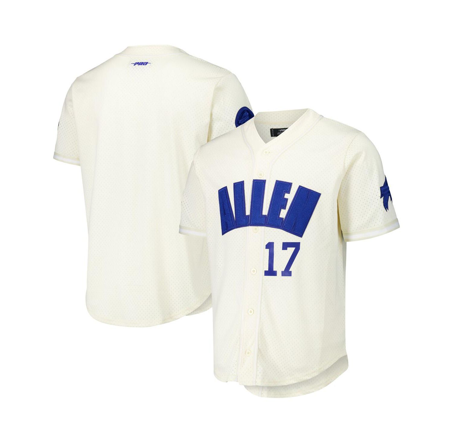 Men's Cream Josh Allen Buffalo Bills Name & Number Triple Tonal Button-Up Baseball Jersey