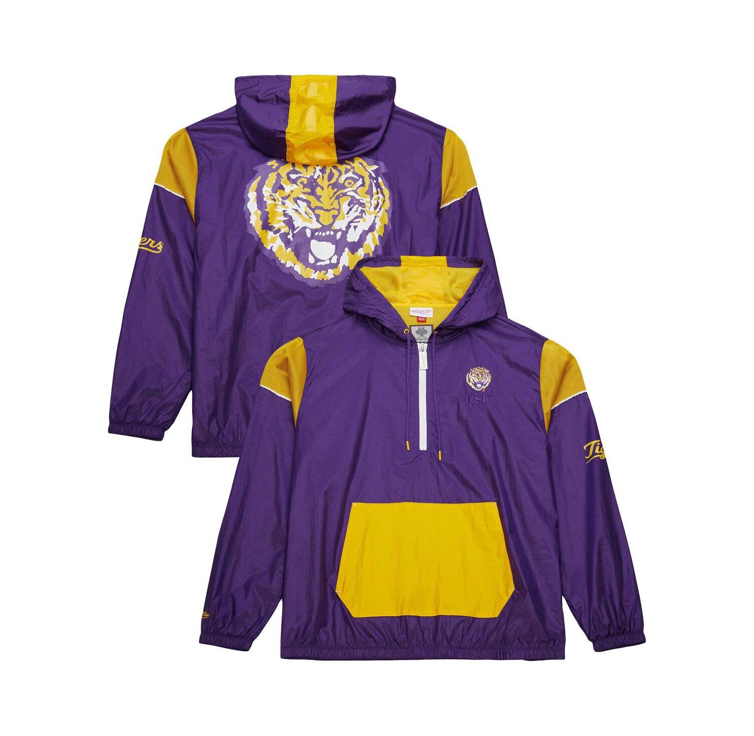 Men's Purple LSU Tigers Anorak Vintage Logo Half-Zip Hoodie Jacket