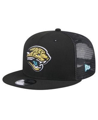 New Era - Men's Black Jacksonville Jaguars Throwback Logo Shade Trucker 9FIFTY Snapback Hat
