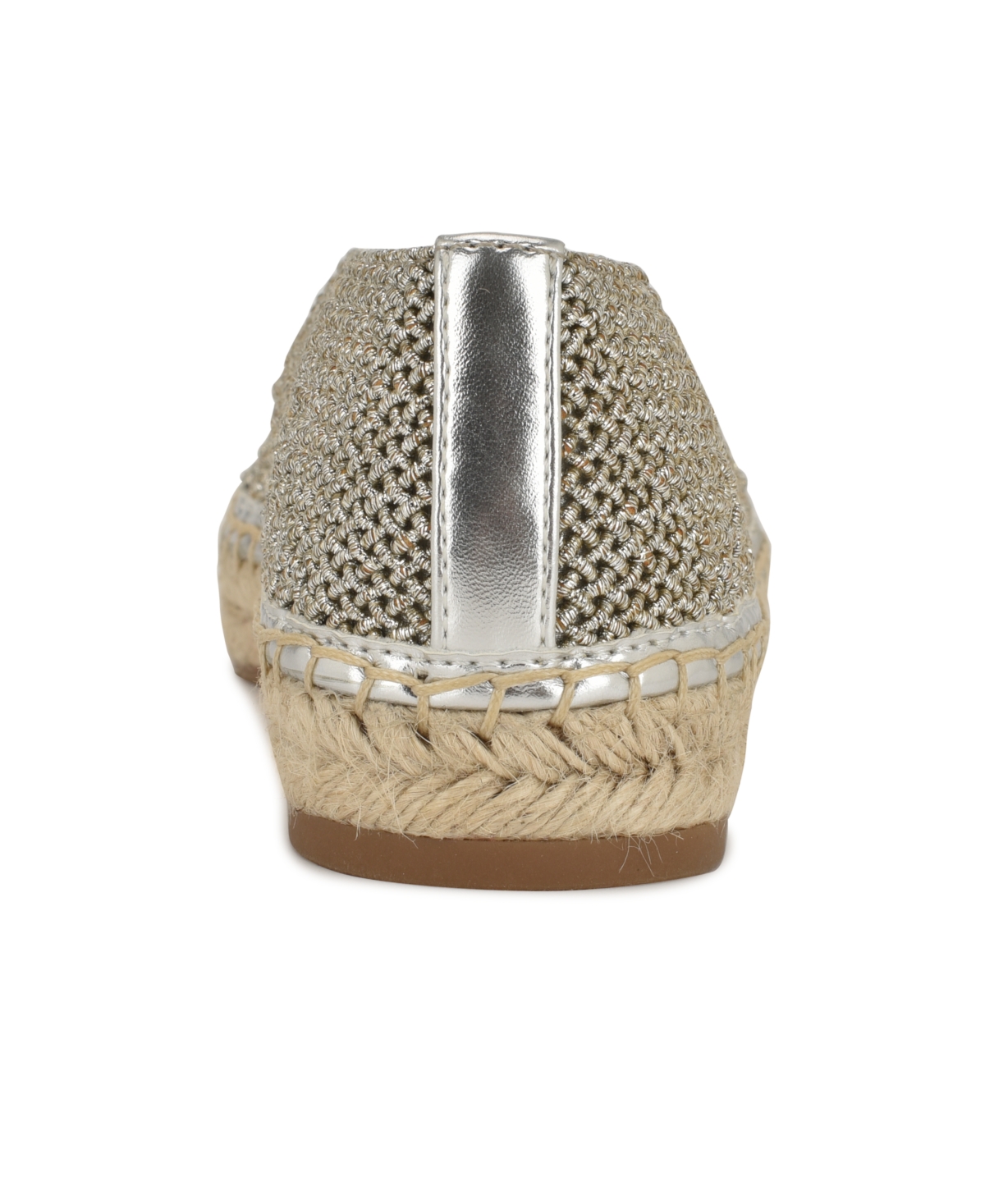 Shop Nine West Women's Rorie Woven Slip-on Espadrille Flats In Silver