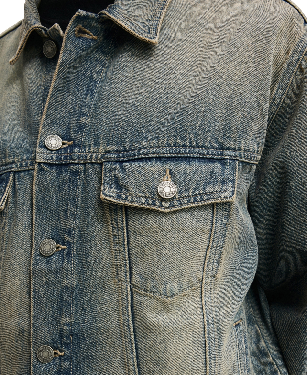 Shop Cotton On Men's Oversized Trucker Jacket In Sandstorm Blue