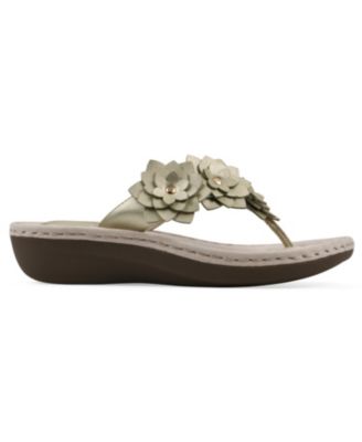 Women's Content Floral Wedge Slip-On Sandals