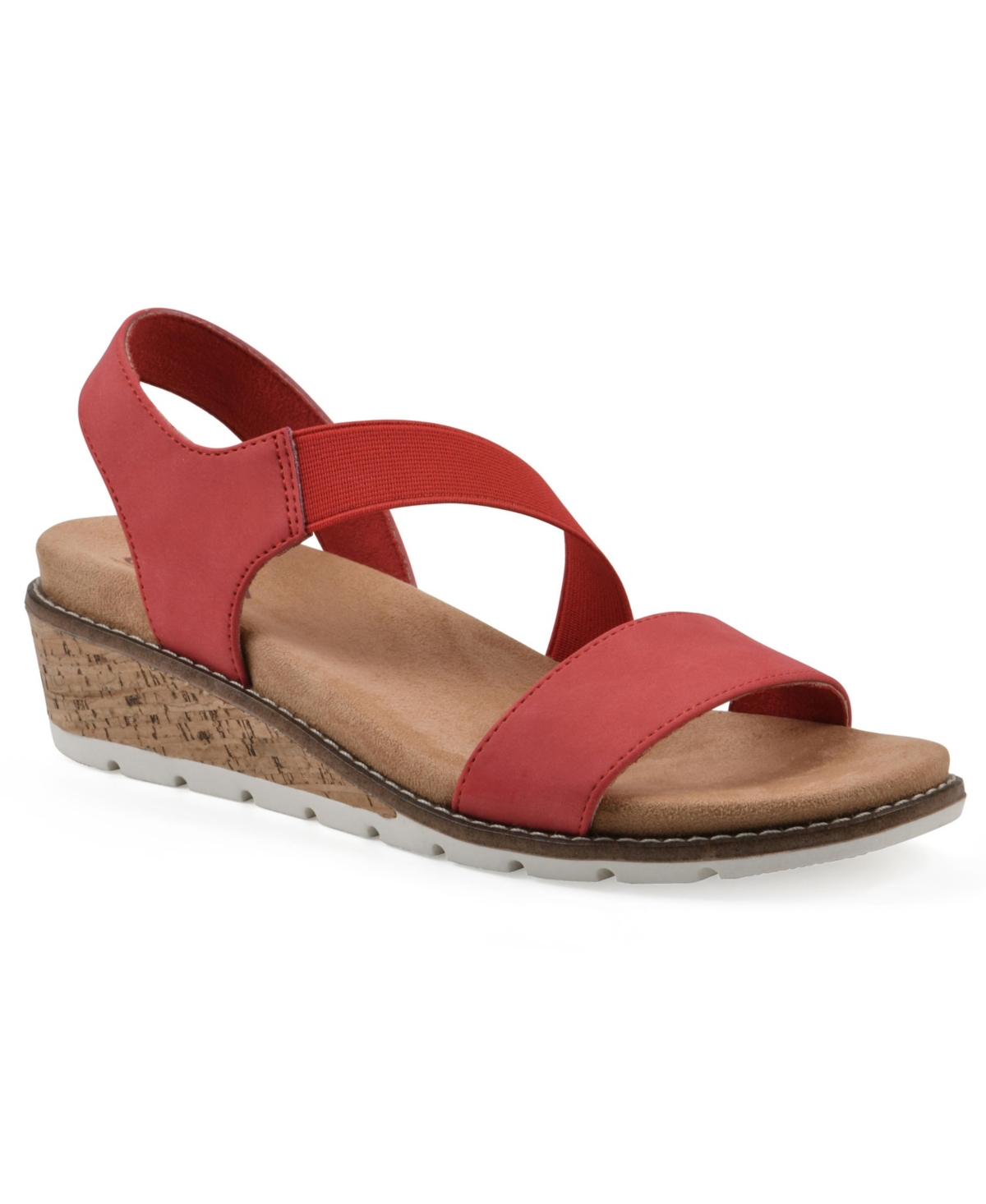 Cliffs By White Mountain Tinnley Wedge Sandal In Red Nubuck
