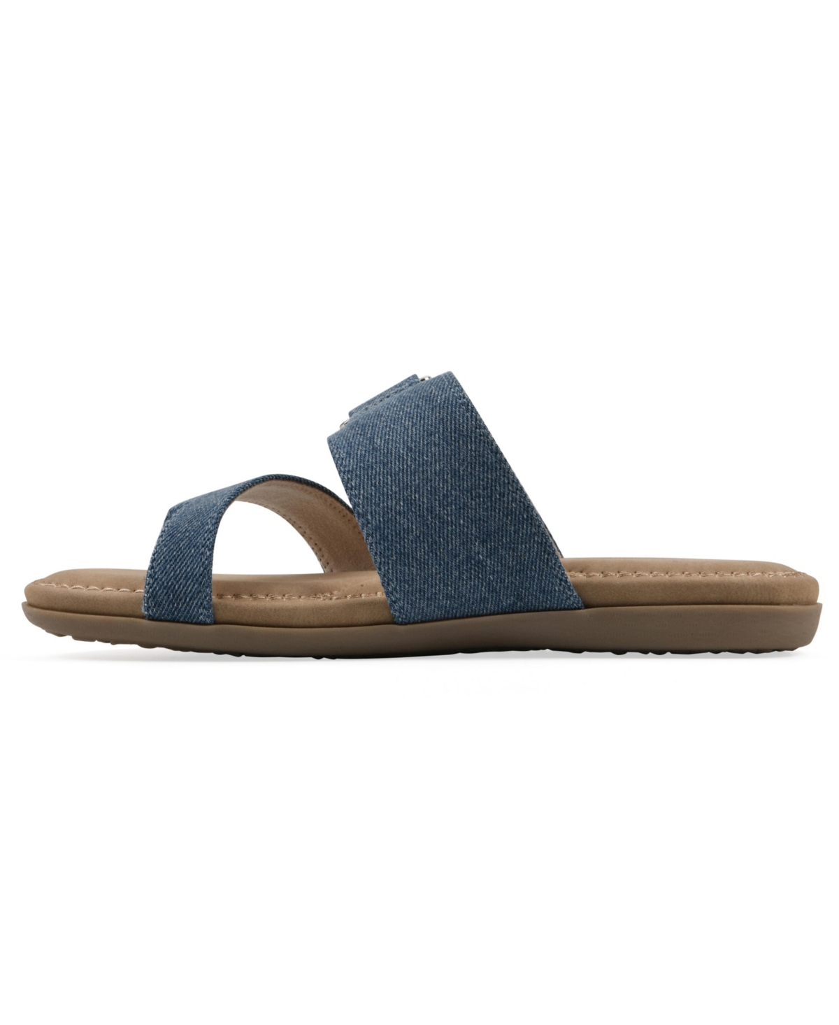 Shop Cliffs By White Mountain Women's Fancify Slip-on Sandals In Blue Denim Fabric