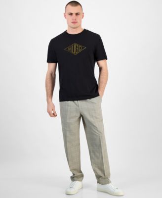 Tシャツ・カットソー Hugo Boss 'Dalendi' T-shirt HUGO - Stretch-cotton T-shirt with graphic logo print - Black