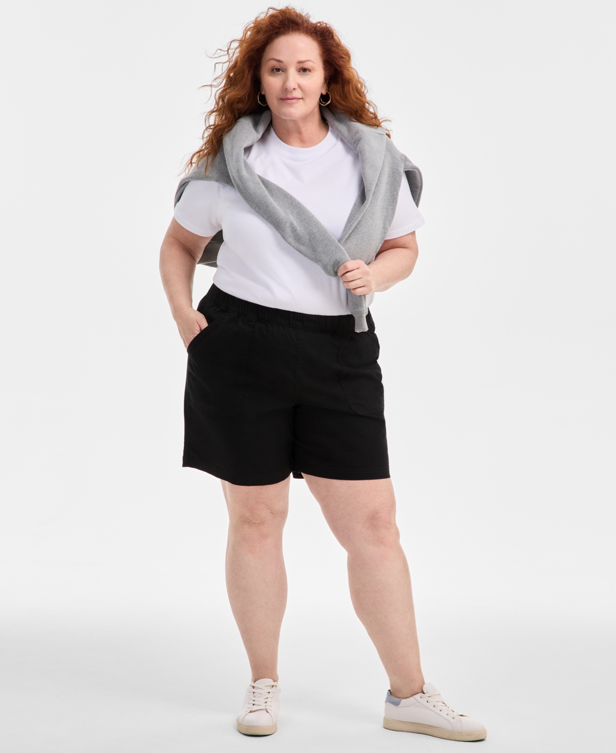 STYLE & CO PLUS SIZE PULL-ON SHORTS, EXCLUSIVELY AT MACY'S 